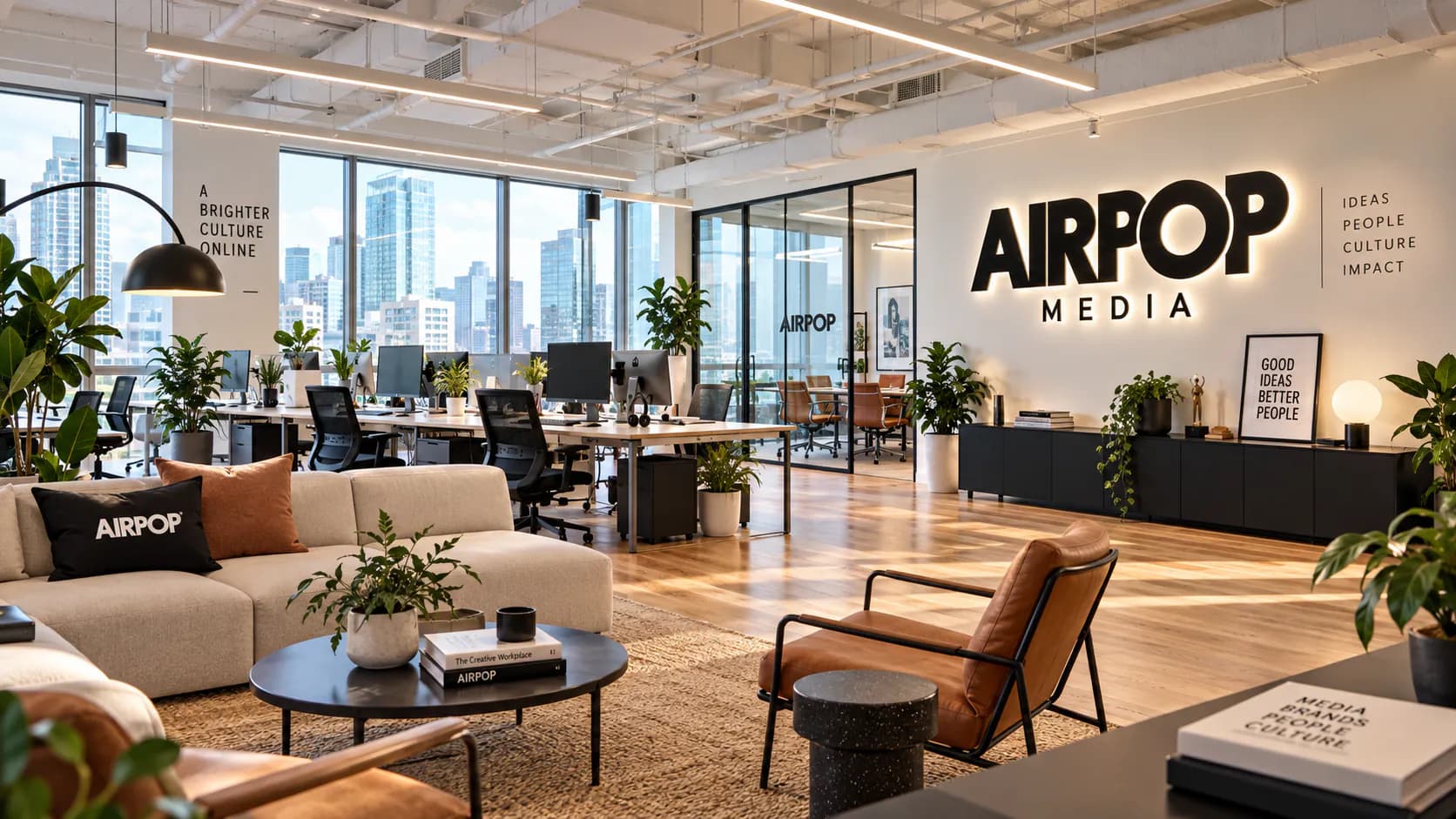 Airpop Media office in Noida, meeting room and lounge