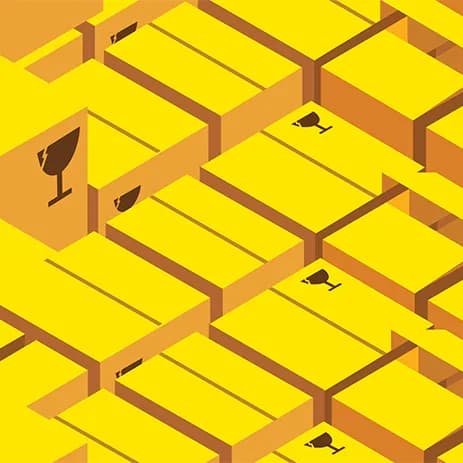 Housing.com pattern of yellow moving boxes