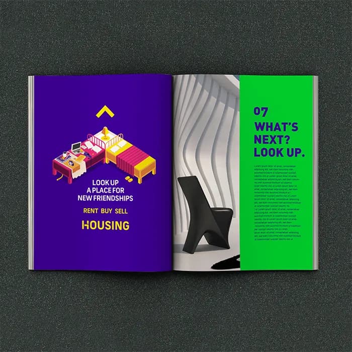 Housing.com magazine ad: Look up a place for new friendships