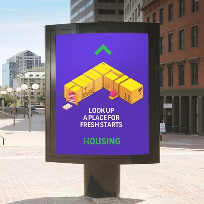 Housing.com outdoor ad: Look up a place for fresh starts